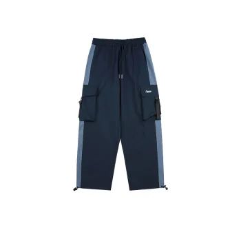 Retro Contrast Color Splice Multi Pocket Cargo Pants