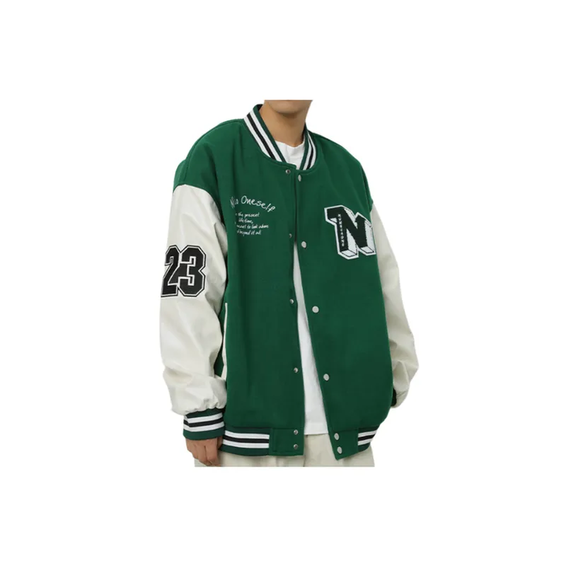 Retro Embroidered Contrast Color Baseball Suit Jacket-7