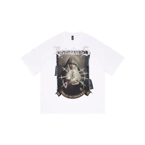 Loose Virgin Mary Stone Statue Printed T-Shirt