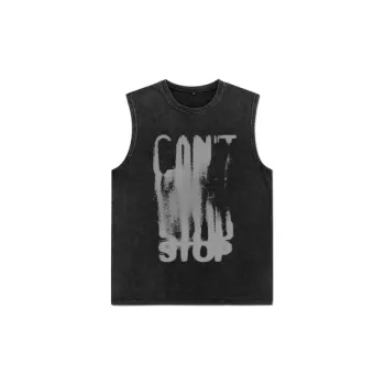Dark Washed Round Neck Trendy Vest