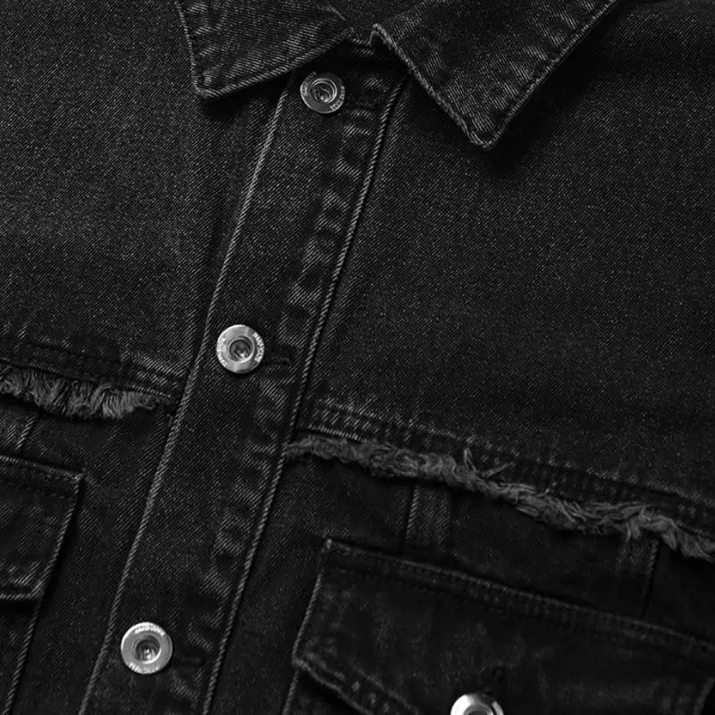 Distress Casual Denim Jacket-4