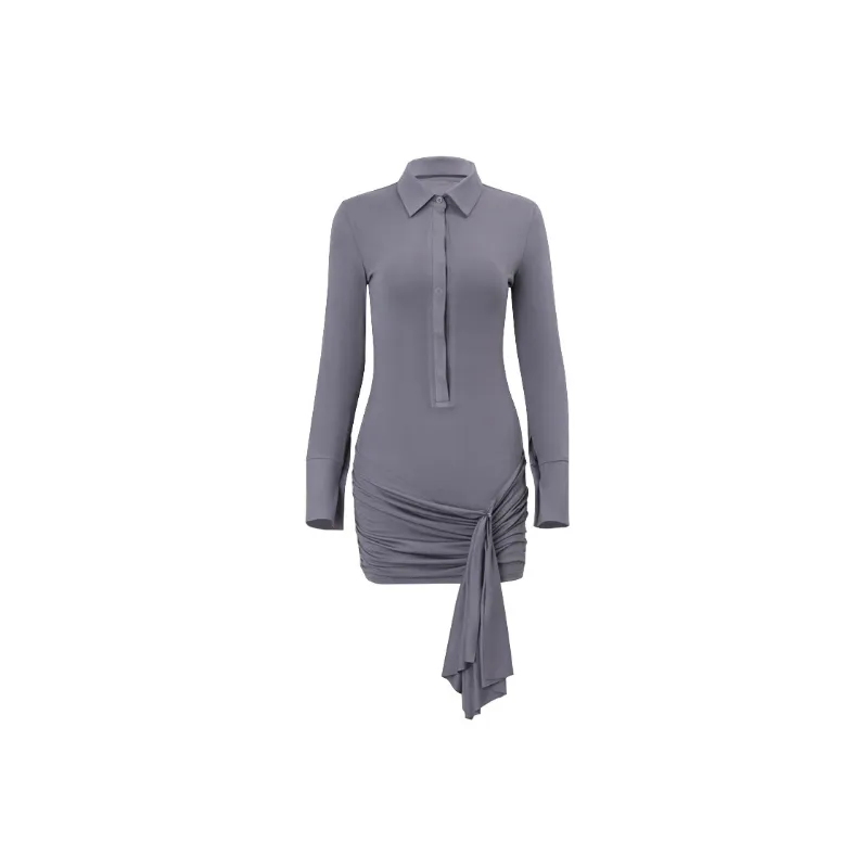 Sexy Polo Collar Skirt Women-0