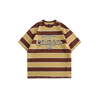 Casual Striped Short Sleeve T Shirt