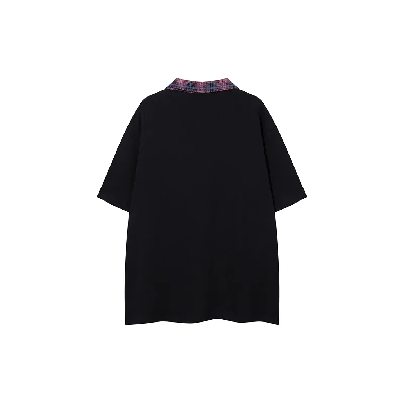 Street Loose Cotton Blended Fabric Polo Unisex-5