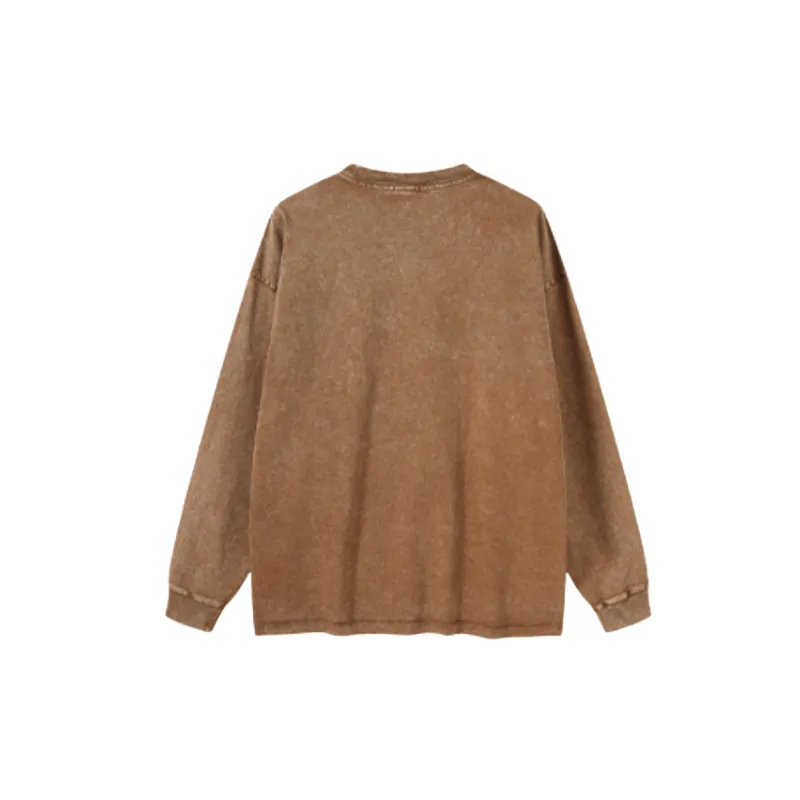 Fashion Retro Washed 100% Cotton Sweatshirt-5