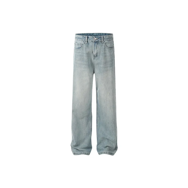 Casual Straight Leg Jeans-0