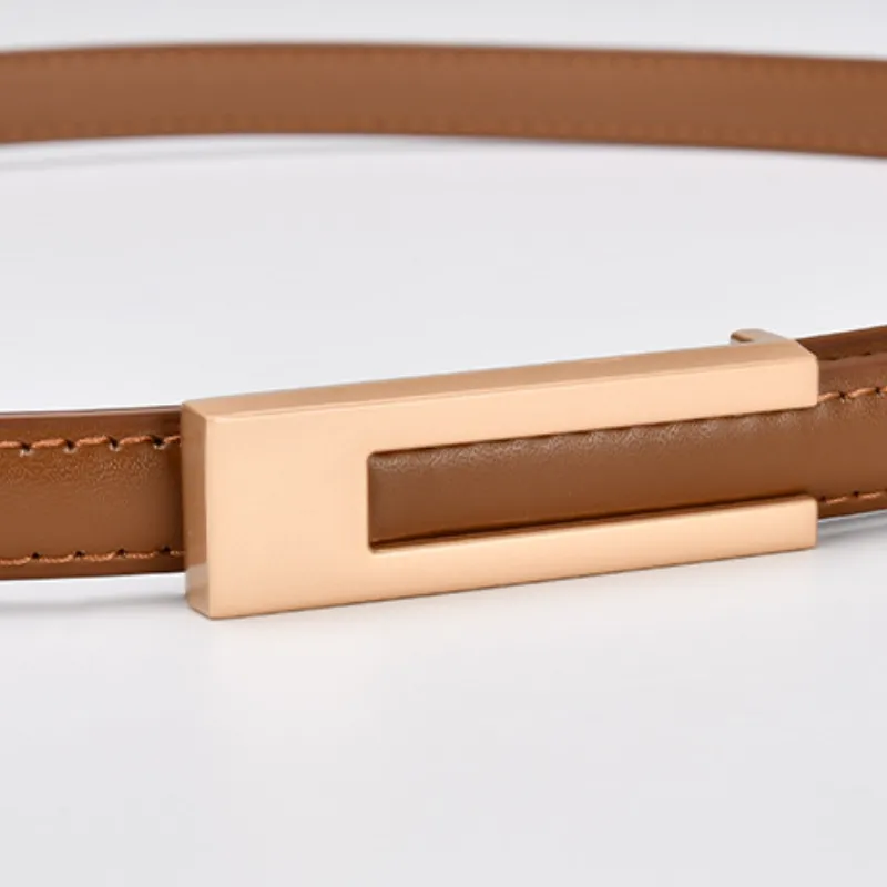 Retro Plain Leather Belt Women-1