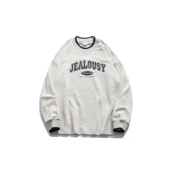 Embroidered Letters Oversize Long Sleeve Sweatshirt
