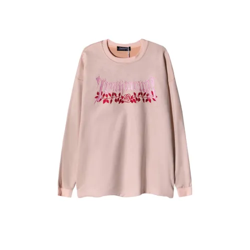 Letter Flower Embroidered Thickened Round Neck Sweat Fashionable Niche BF Style Loose Long-sleeved Sweatshirt