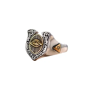 Hip Hop Thai Silver Punk God's Eye Ring