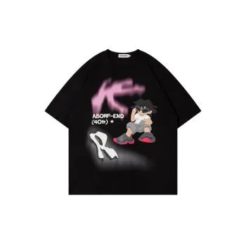 Abstract Cartoon Printing Short Sleeved T Shirt