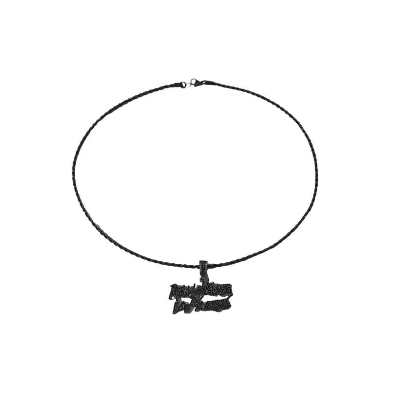 Hip Hop Diamond Letter Pendant Necklace-2