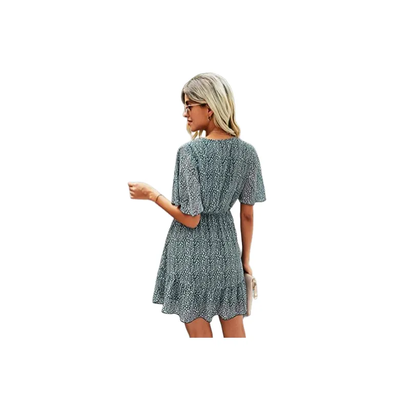 Casual Floral Polyester Dress Women-7