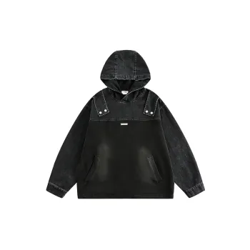 New Season Denim Patchwork Hoodie