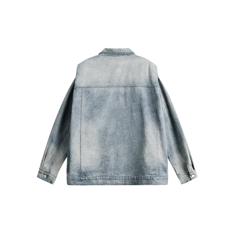 Spring Dressed Washed Denim Jacket-1