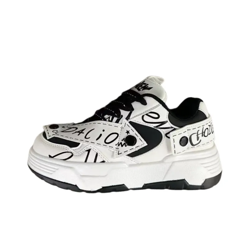 Niche Creative Graffiti Color Blocking Shoes-0