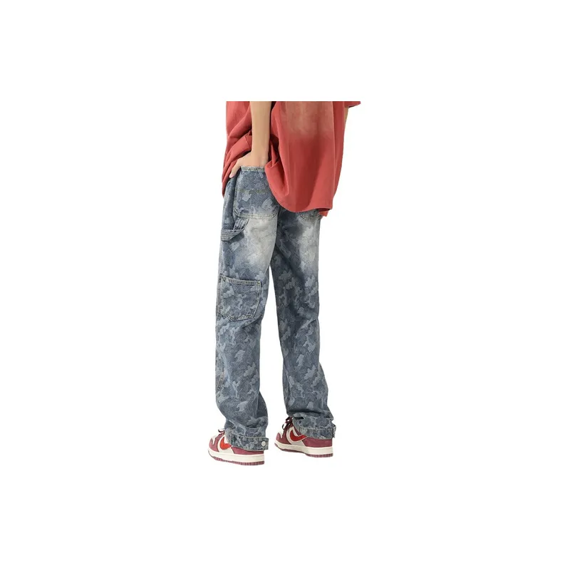 Retro Trendy Camouflage Jeans-1
