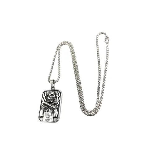 Skull Military Necklace Niche Design Retro