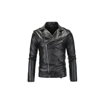Fashionable Simple Leather Jacket