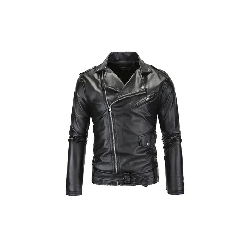 Fashionable Simple Leather Jacket-1