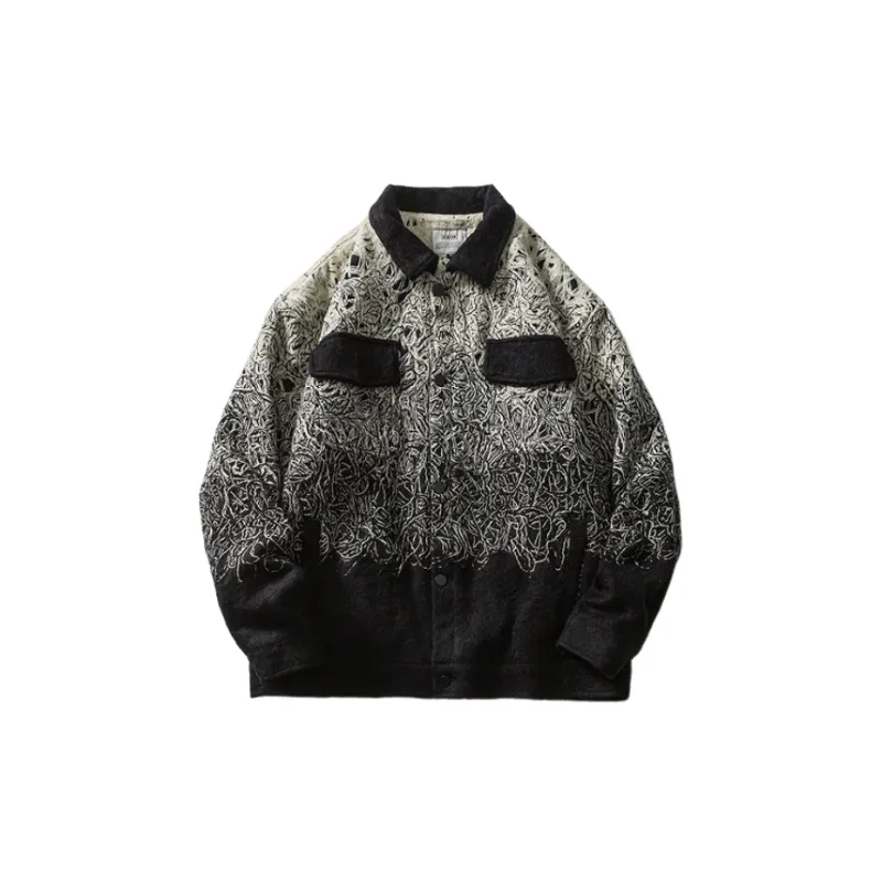 Campus Gradient Loose Fashion Casual Jacket-0