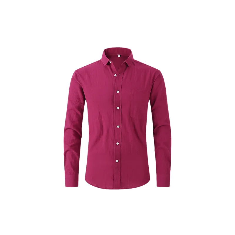 Casual Plain Cotton Blended Fabric Shirt-4