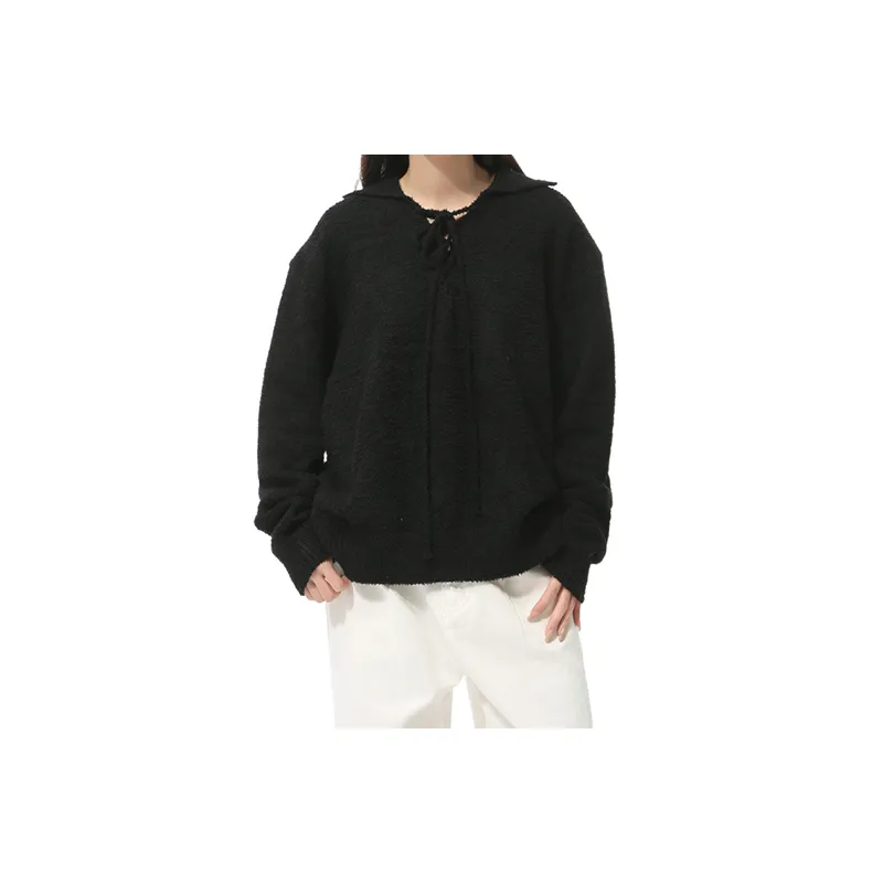 Plain Simple Blended Synthetic Fabrics Knitwear-4