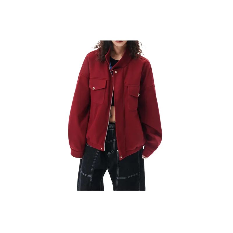 Street Loose Woolen Fabric Jacket-2