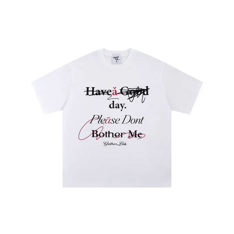 Casual Graffiti Cotton Blended Fabric T Shirt-0
