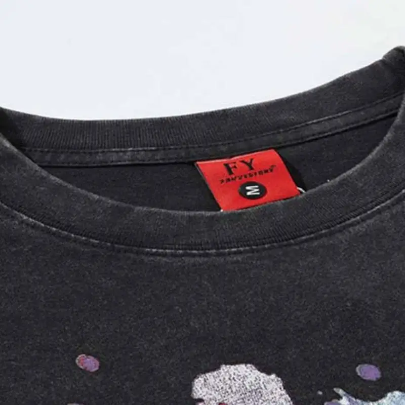 Retro Washed Cotton Blended Fabric T Shirt-6