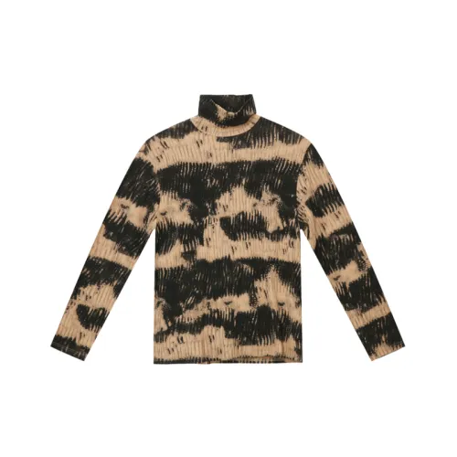 Niche Tie dye Design Sense Pile Collar T shirt