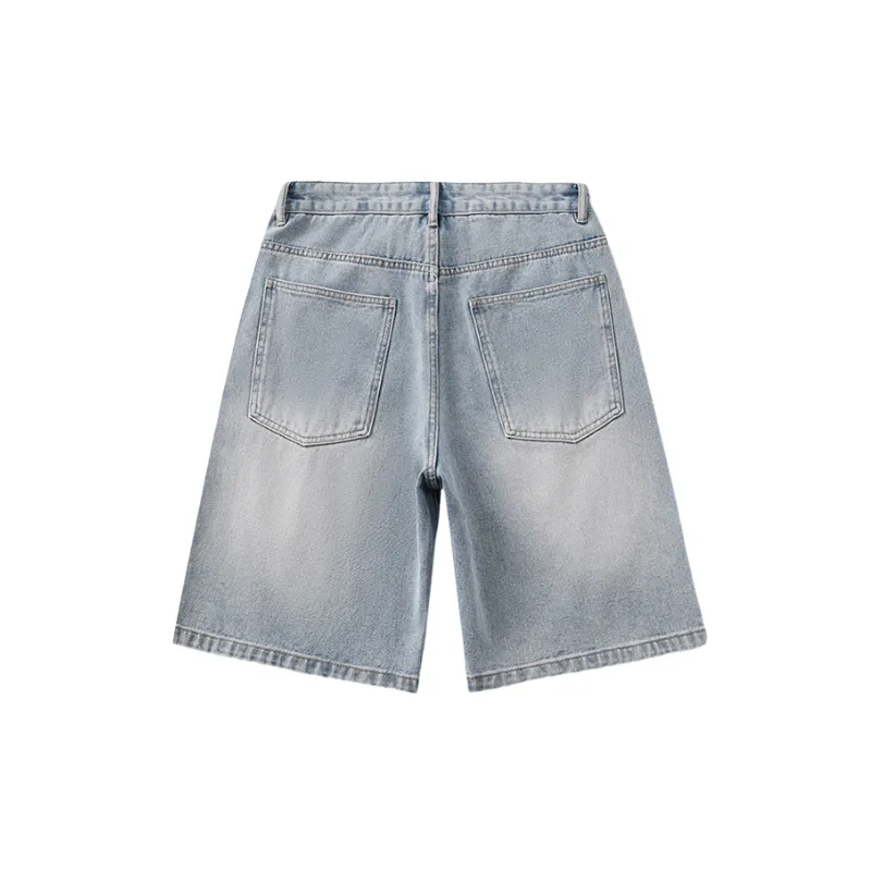 Fashionable Ripped Denim Shorts-1