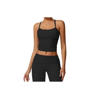 Plain Sporty Nylon Spandex Brushed Fabric Fitness Clothing Women
