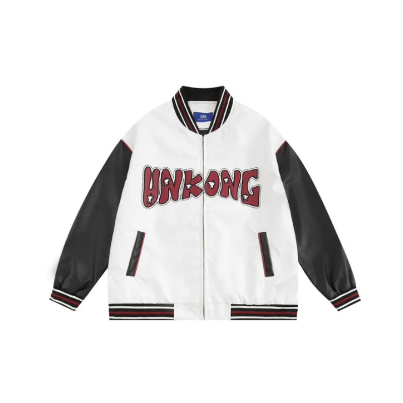 Retro Loose Design Sense Color matching Casual Long sleeve Jacket-1