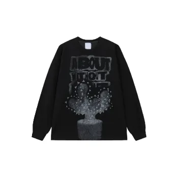 Simple Print Loose Sweatshirt