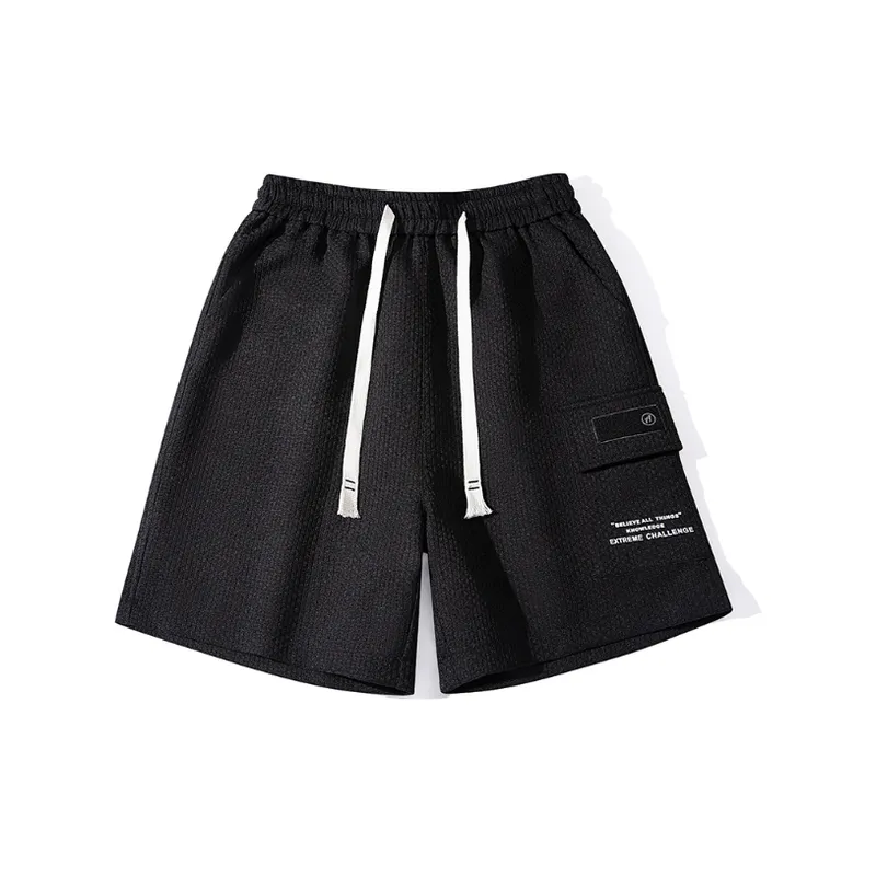Men
s Summer Multi pocket Plus Size Loose Ice Breathable Shorts Letter Casual Straight Youth Trendy Pants