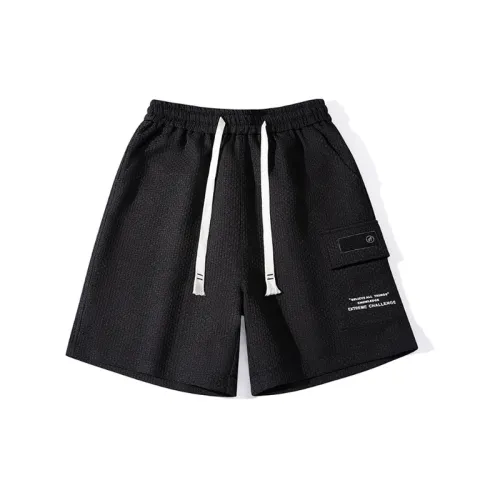Men's Summer Multi pocket Plus Size Loose Ice Breathable Shorts Letter Casual Straight Youth Trendy Pants