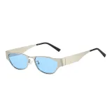 Silver Frame with Blue Lens