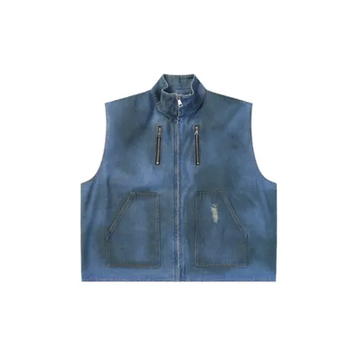 Street Tide Washed Denim Vest