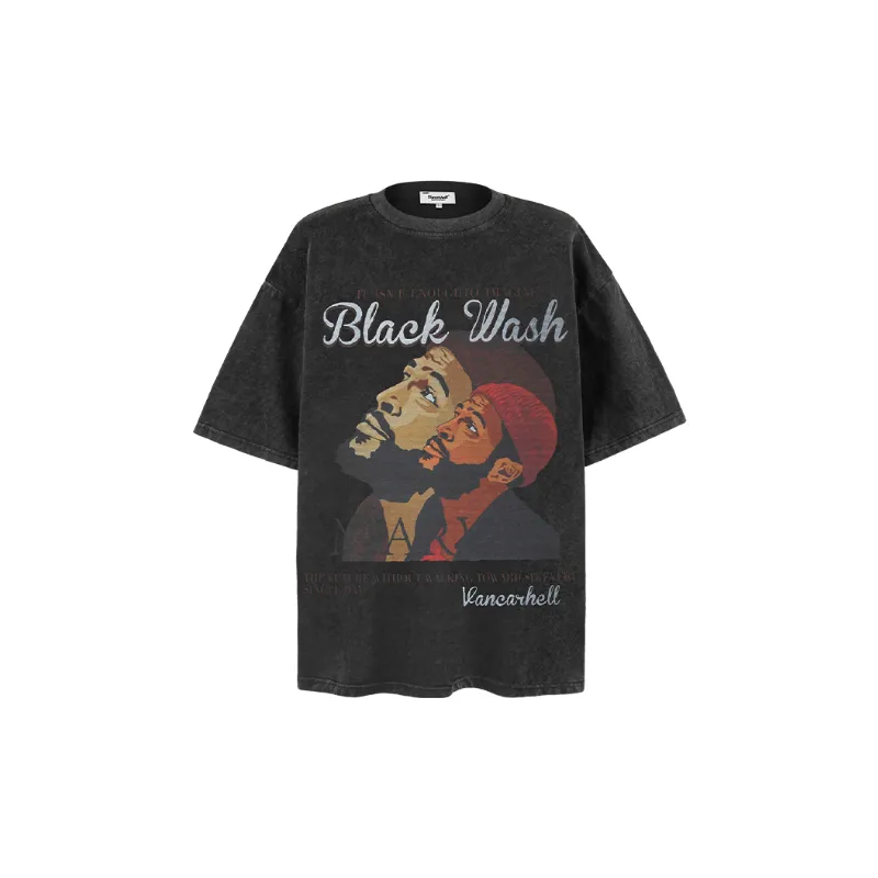Retro Washed Cotton T Shirt Unisex-0