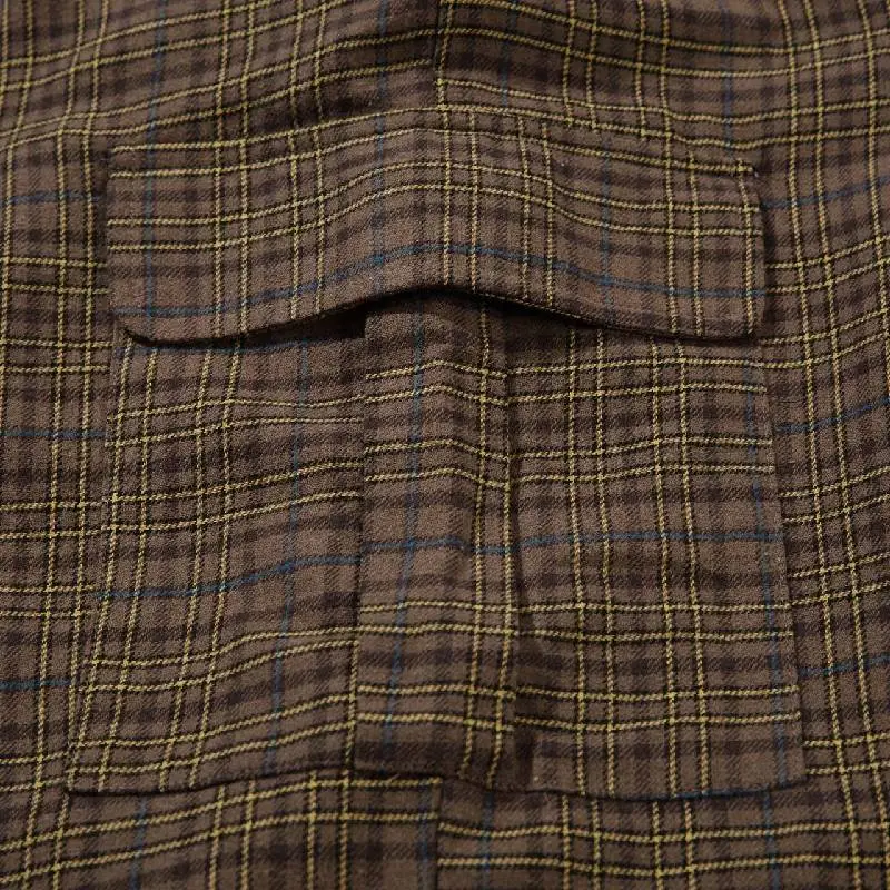 Street Plaid Denim Casual Pants-3