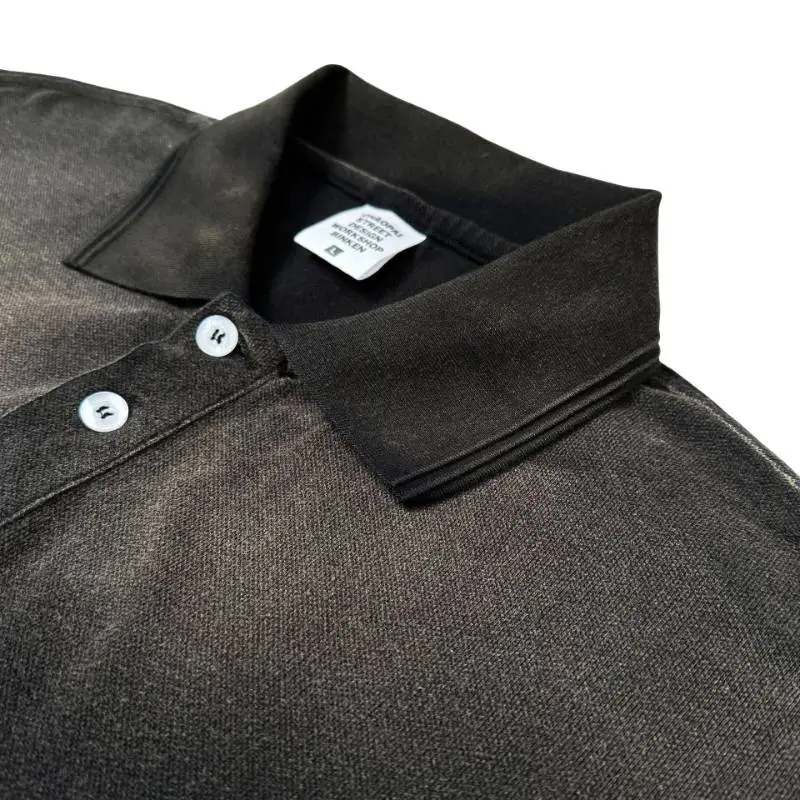 Loose Plain 100% Cotton Polo Unisex-4