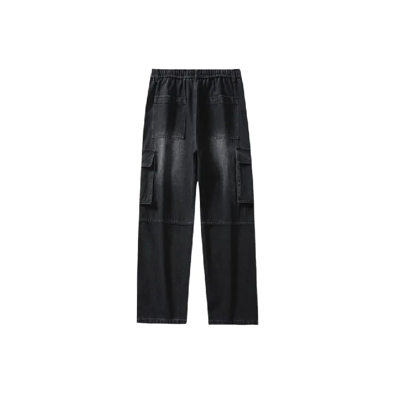 Funky Loose Denim Cargo Pants-11