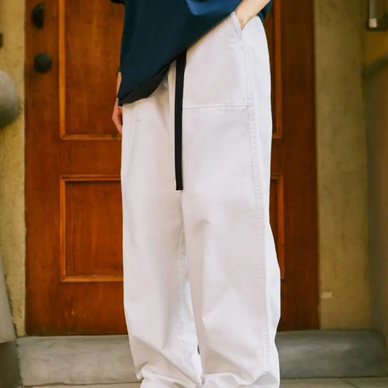 Basics Loose 100% Cotton Casual Pants-7