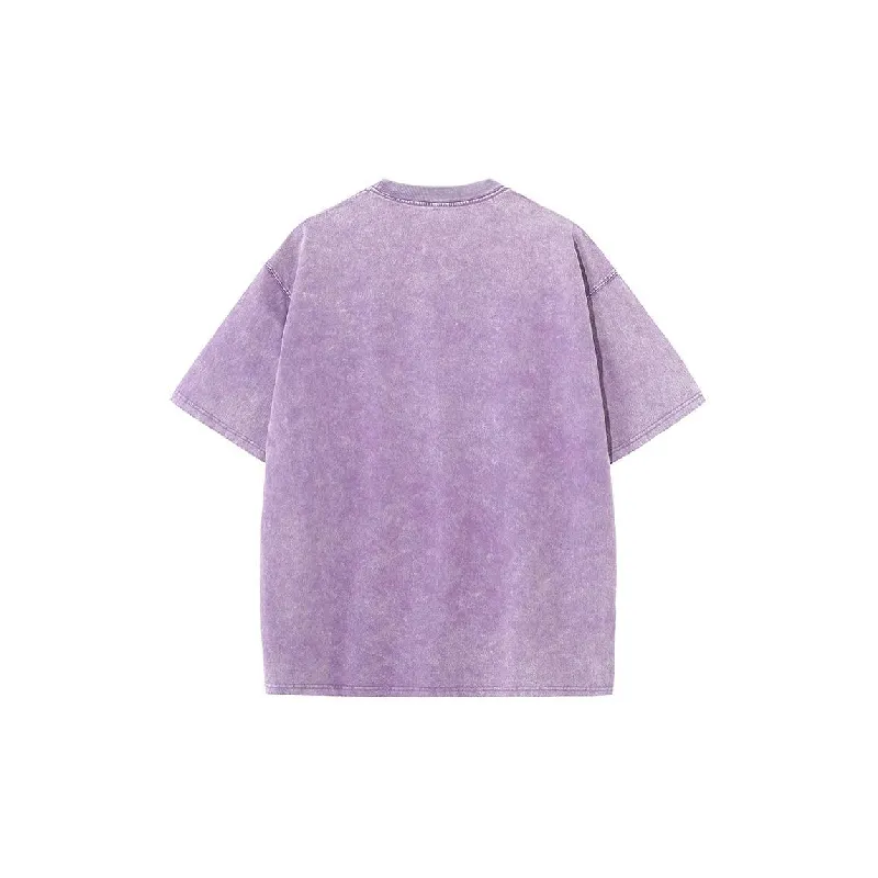 Retro Plain Combed Cotton T Shirt Unisex-7