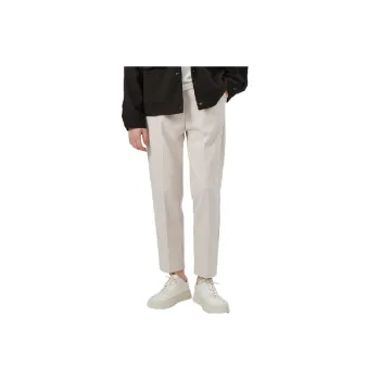 Casual Loose Straight Leg Polyester Blend Fabric Suit Trousers