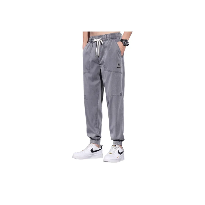 Elastic Waist Drawstring AComfortable Casual Cropped Pants-6