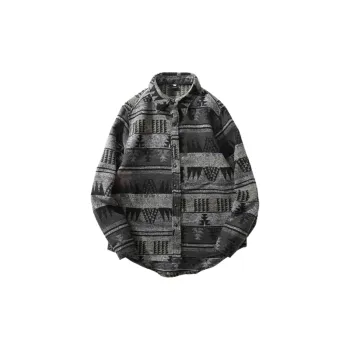 Retro Scrub Flannel Ethnic Style Shirt