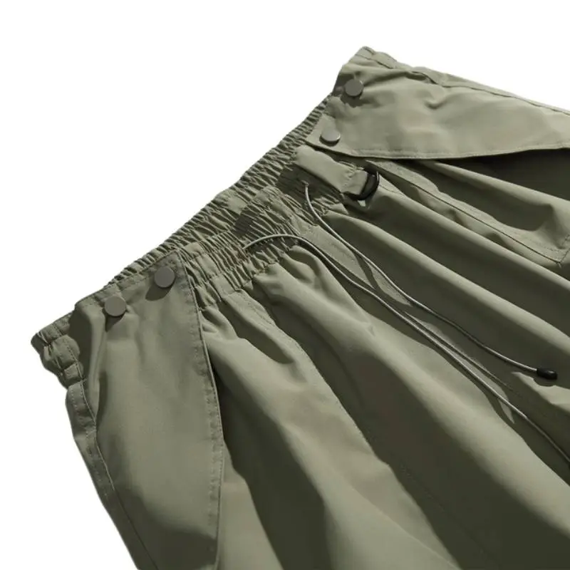 Casual Loose Blended Synthetic Fabrics Cargo Pants-8