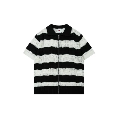 Contrast Striped Short Sleeved Shirt Trendy Versatile Loose Jacket